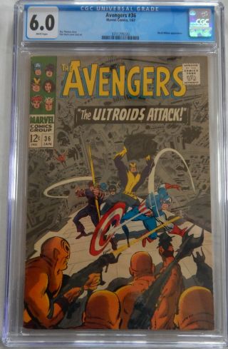Marvel Avengers 36 (1/67) Cgc 6.  0 " Ultroids Attack " Appearance Black Widow