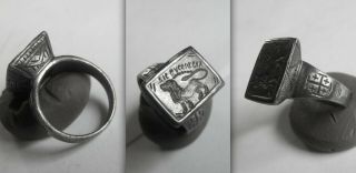 Late Renaissance Knights Christian Silver Ring - Lion Of Judah " Sic Luceat Lux "