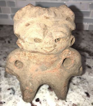 Pre Columbian Mexico Maya Pottery Clay Type Man Figure Mayan 4” Tall