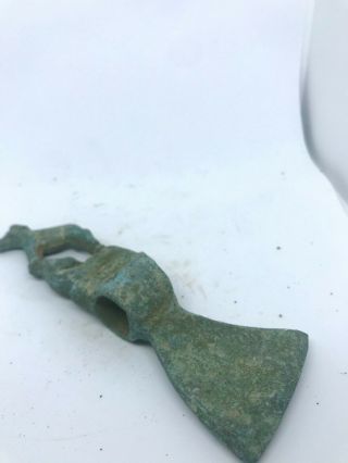 Ancient luristan bronze waraxe with ram terminal 2