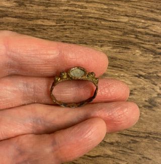 16th / 17th Century.  Gilt Brass Finger Ring Dating To Circa 1600.