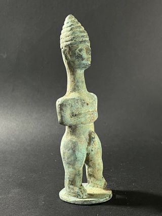 Ancient Bronze Statue Of King Sumerian Early Dynastic I - Ii Period C 2900 - 2600 Bc