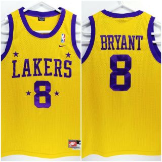 Vintage Authentic Nike Kobe Bryant 8 Los Angeles La Lakers Jersey Size Medium