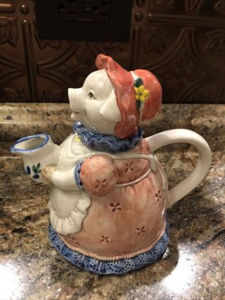 Vintage Pig Otagiri Teapot Otagiri Japan Teapot Ceramic Hand Crafted 7.  5 