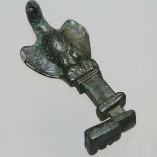 Extremely Rare Ancient Roman Bronze Eagle Key Pendant Circa 100 Ad
