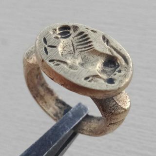 Extremely Ancient Bronze Medieval Vintage Viking Ring Legio Rare Animal