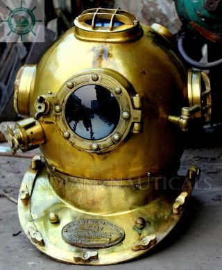 Scuba Us Navy Vintage Dive Helmet Mark V Antique Diving Divers Helmet Maritime