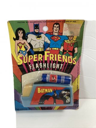1976 Batman Friends Flashlight On Card With Battery