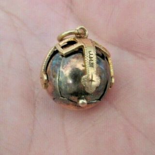 Rare Detailed Folding Masonic Sphere Orb Gold & Silver Pendant Charm JHW John He 3