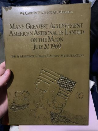 Extremely Rare Vintage Man’s Greatest Achievement Astronaut Nasa Moon Landing