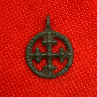 Ancient Bronze Amulet Pendant Vikings 10 - 12 Century