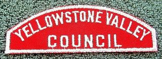 Boy Scouts Red & White " Yellowstone Valley Council " Csp Patch.  1953 - 1978