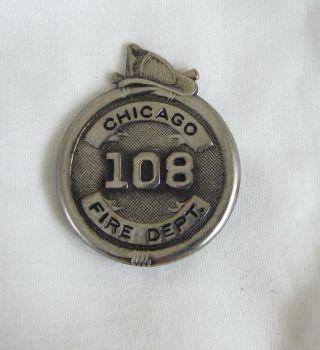 Vintage Chicago Il Ill Illinois Fire Department Uniform Badge Fireman Dept Nr