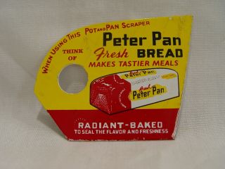 Vintage Peter Pan Bread Tin Metal Advertising Pot Or Pan Scraper