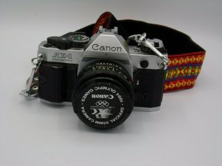 Vintage Canon Ae1 Program 35mm Film Camera 50mm 1:1.  8 Lens Canon With Strap