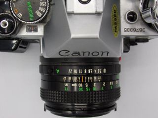 Vintage Canon AE1 Program 35mm Film Camera 50MM 1:1.  8 Lens Canon With Strap 2