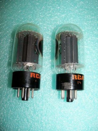 Matched Pair Vintage Tubes Rca 6l6gc Black Plate Side Halo Getters Wow