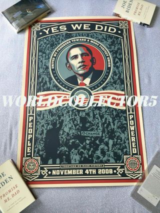 7 President Barack Obama " Yes We Did " Poster Hope Shepard Fairey - Size 24 X 36