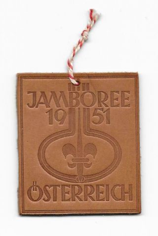 1951 7th World Jamboree Mondial Osterreich Austria Leather Patch Boy Scouts