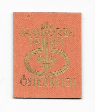 1951 7th World Jamboree Osterreich Austria Imprinted Hard Material Boy Scouts