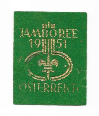 1951 7th World Jamboree Osterreich Austria Imprinted Felt Finish Paper Boy Scout
