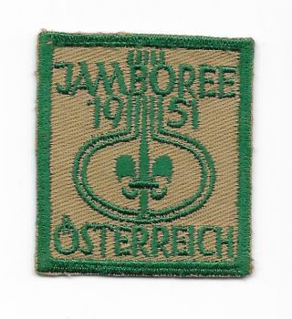 1951 7th World Jamboree Mondial Osterreich Austria Patch Boy Scout Of America