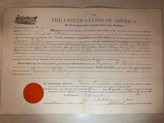 Theodore Teddy Roosevelt 1904 Typed Letter Land Document Signed As President