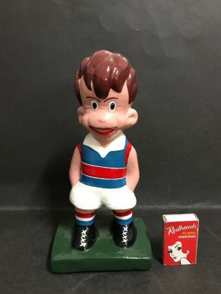 Footscray Football Club Vintage Ginger Meggs Plaster Figure,  Repainted