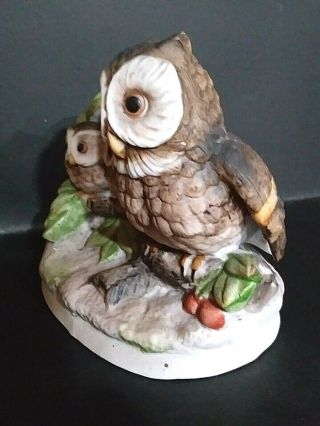 Vintage Homco Ceramic Owls Mom With Babies ' d 1298 2