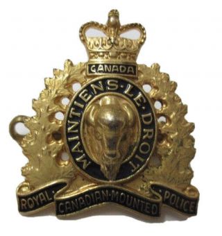 Vintage Royal Canadian Mounted Police Hat/collar Badge