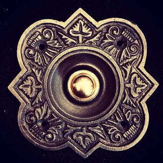 Quatrefoil Cast Iron & Brass Door Bell