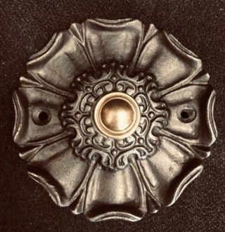 Tudor Rose Cast Iron & Brass Door Bell