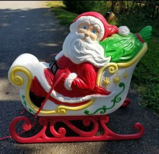 Vintage Grand Venture Santa Claus Sleigh Christmas Blow Mold Item Customer 1