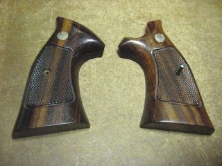Smith And Wesson N Frame Square Butt Wooden Revolver Pistol Grips With Screw