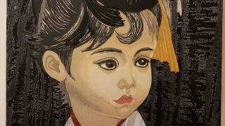vintage Japanese woodblock print of girl by Junichiro Sekino 3