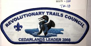 Boy Scout Revolutionary Trails Council Camp Cedarlands Leader 2008 Csp Ta - 18