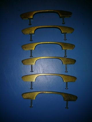 6 Antique Vintage Brass Drawer Pulls/handles