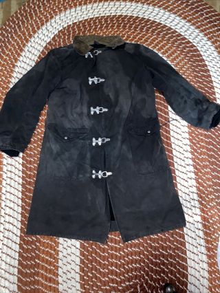 Vintage Fireman Black Turnout Coat