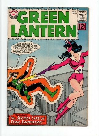 Green Lantern 16 Vintage Dc Comic Key 1st Star Sapphire Silver Age 12c
