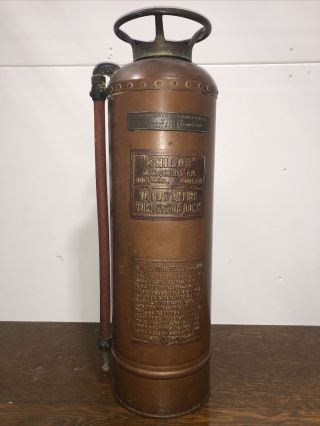 Childs Brass Fire Extinguisher Vintage Rare Antique 2.  5 Gallon