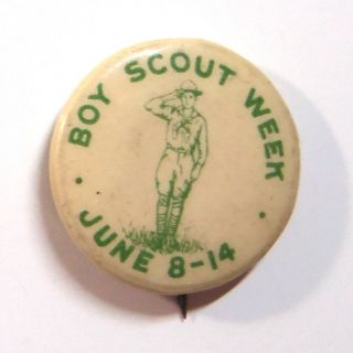 1914 Bsa Boy Scout Week Pinback Button Pin