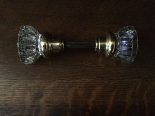 Set Of Antique Glass And Brass Door Knobs
