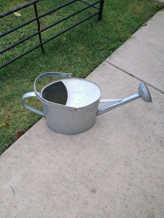 Vintage Galvanized Metal Watering Can W/ Sprinkle Head 11 " X 13 " Tub 2 Gallon