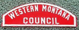 Boy Scouts Red & White " Western Montana Council " Csp Patch.  1953 - 1978