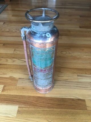 Vintage Alfco American - Lafrance Foamite Brass Copper Fire Extinguisher Model Ca