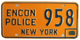 York 1974 - 1985 Environmental Conservation Police License Plate Encon 958