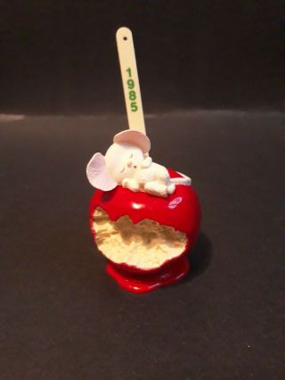 ⭐vintage 1985 Hallmark Cards Red Candy Apple Mouse Christmas Tree Ornament