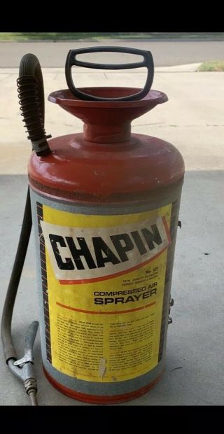 Vintage Chapin Compressed Air Sprayer Garden Pump Galvanized Steel