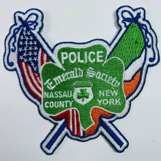 Nassau County Police Emerald Society Long Island York Ny Irish Patch (a3)
