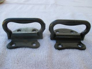 cast iron NOS drop handle black trunk - chest handles 2